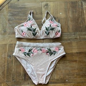 Light Pink Flower Two Piece Set